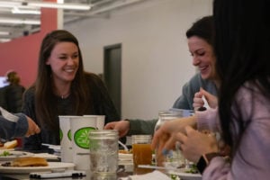 IQTalent employees having catered lunch on Employee Appreciation Day