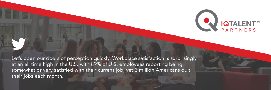 89% of us employees report being somewhat or very satisfied with their current job